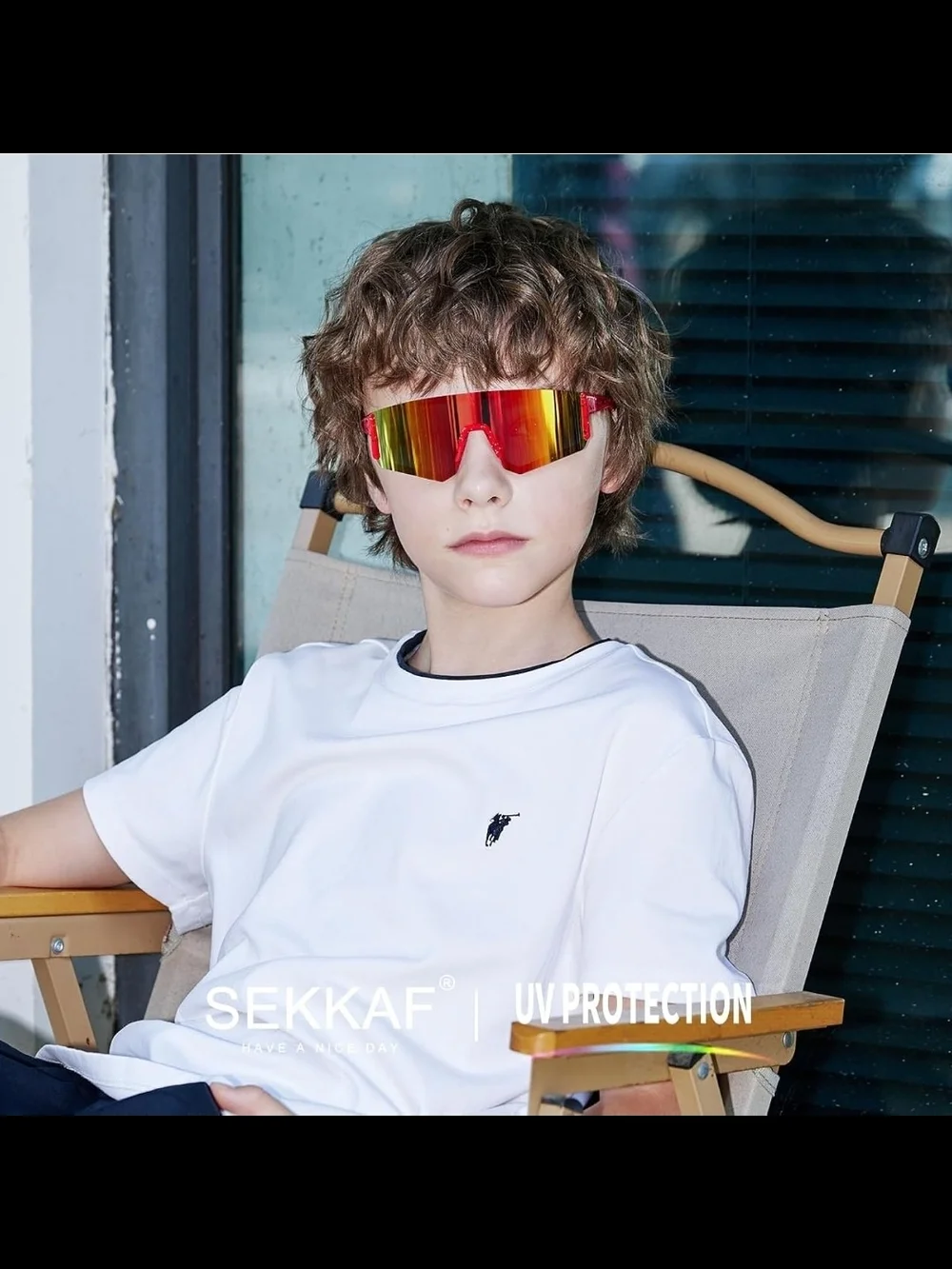 SEKKAF Youth Baseball Sunglasses for Boys Girls Age 6-12 Softball Cycling Sports
